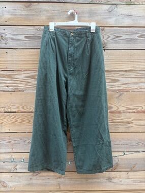 Men's Dark Green Wide-Leg Pants